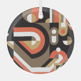 Geometric Abstract: Futuristic Artwork Design. Glass Tree Decoration