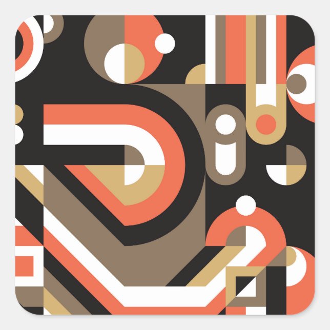 Geometric Abstract: Futuristic Artwork Design. Square Sticker (Front)