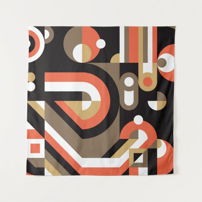 Geometric Abstract: Futuristic Artwork Design. Tapestry (Front)