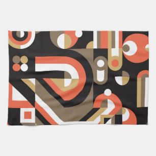 Geometric Abstract: Futuristic Artwork Design. Tea Towel