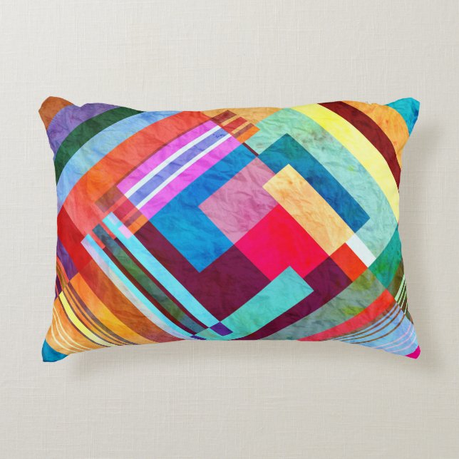 Geometric abstract, graphic colour background. decorative cushion (Front)