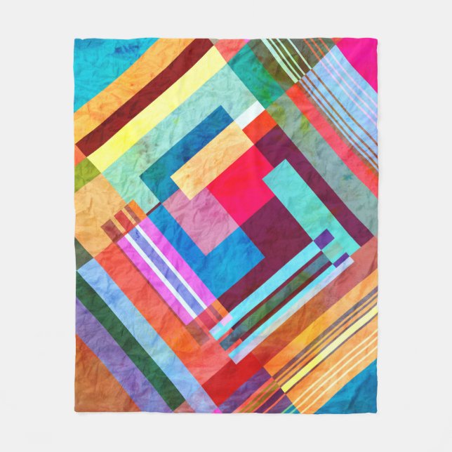 Geometric abstract, graphic colour background. fleece blanket (Front)