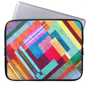 Geometric abstract, graphic colour background. laptop sleeve
