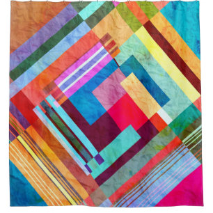 Geometric abstract, graphic colour background. shower curtain