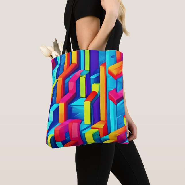 Geometric Abstract Harmony Tote Bag (Close Up)