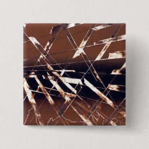 Geometric Abstract in Brown and Black 15 Cm Square Badge