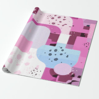 Geometric Abstract in Pink and Blue Wrapping Paper