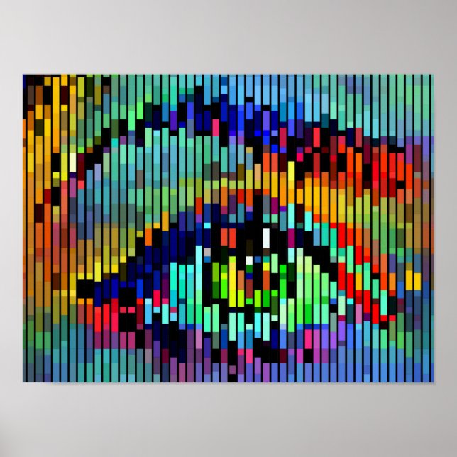 Geometric Abstract Lines womans eye Original Art  Poster (Front)