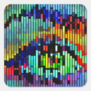 Geometric Abstract Lines womans eye Original Art  Square Sticker