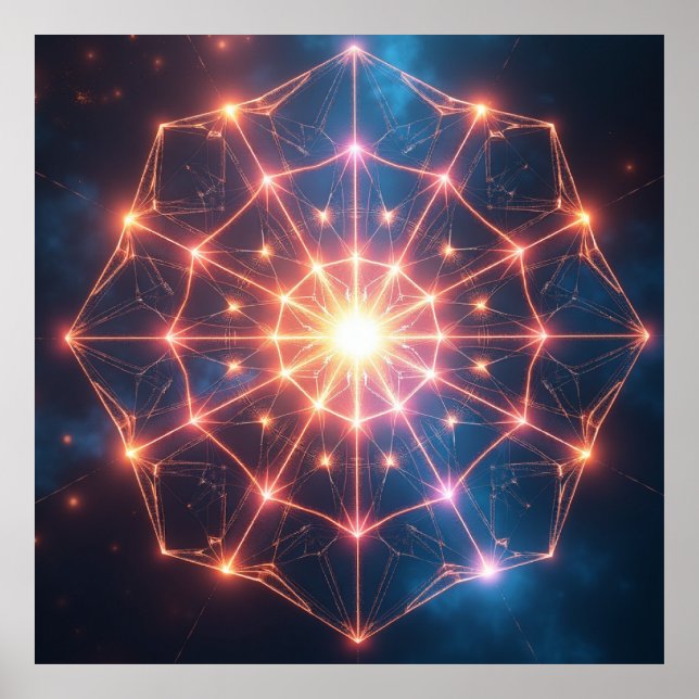 Geometric Abstract : Luminous Core Artwork Poster (Front)