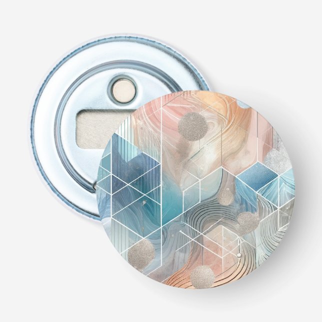 Geometric Abstract Magnet – Modern Design Bottle Opener (Front)