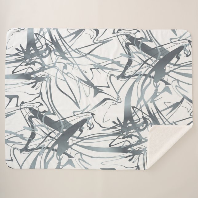 Geometric Abstract Minimal Modern Shapes Design Sherpa Blanket (Front (Horizontal))