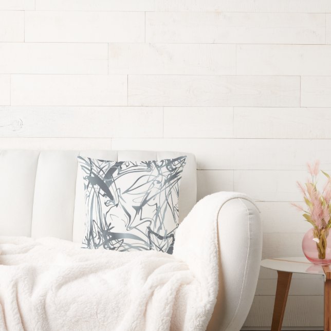 Geometric Abstract Minimal Modern Shapes Design Th Cushion (Couch)