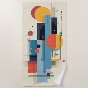 Geometric Abstract Modern Art Composition Beach Towel