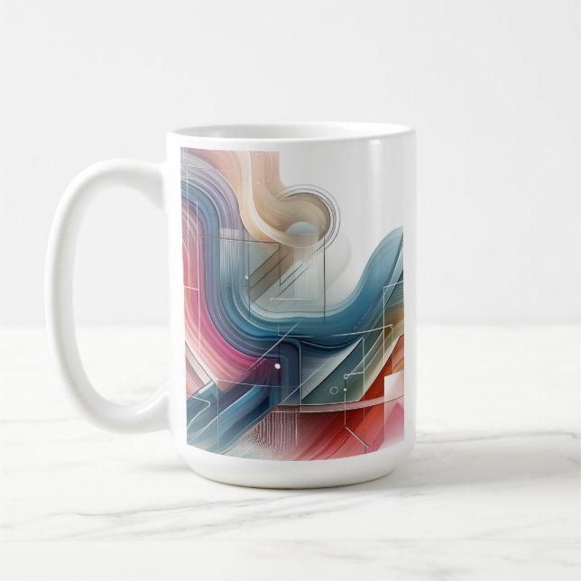 Geometric Abstract Mug – Gradient Design (Left)