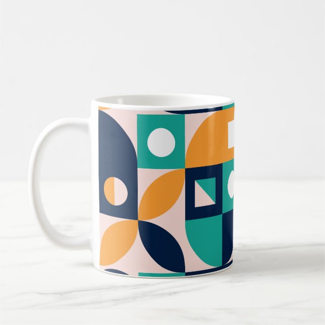 Geometric abstract pattern: colourful, modern desi coffee mug (Left)