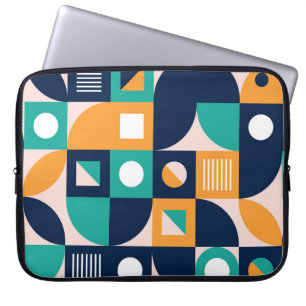 Geometric abstract pattern: colourful, modern desi laptop sleeve