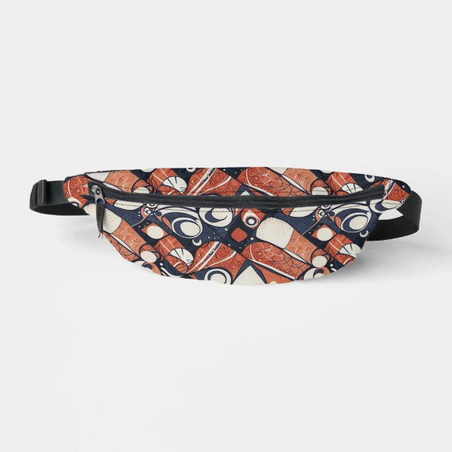 Geometric abstract pattern design 3 bum bags (Front)