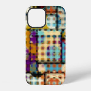 Geometric abstract pattern in low poly pixel art s iPhone 12 case