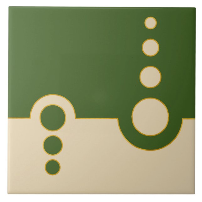 Geometric, abstract pattern, modern, circles ceramic tile (Front)