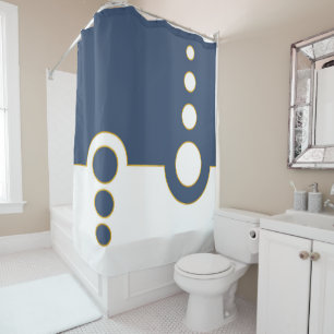 Geometric, abstract pattern, modern, circles shower curtain