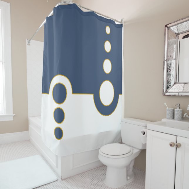 Geometric, abstract pattern, modern, circles shower curtain (In Situ)