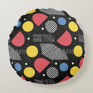 Geometric Abstract Pattern Round Cushion