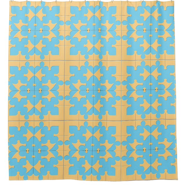 Geometric Abstract Pattern Shower Curtain (Front)