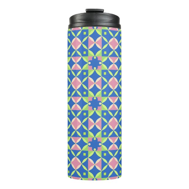Geometric Abstract Pattern Thermal Tumbler (Front)