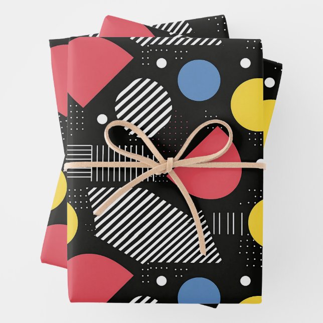 Geometric Abstract Pattern Wrapping Paper Sheet (In situ)