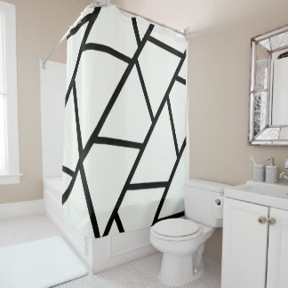 Geometric Abstract Patterned Shower Curtain