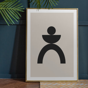 Geometric Abstract Person Modern Minimalist Poster