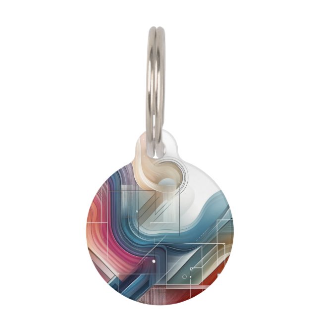 Geometric Abstract Pet Tag – Gradient Design (Front)