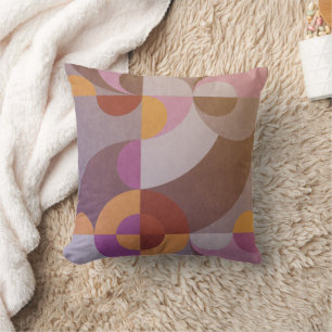 Geometric abstract retro circles Colourful pattern Cushion