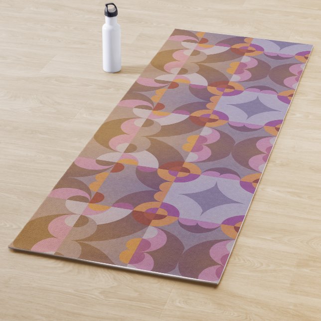 Geometric abstract retro circles Elegant pattern Yoga Mat (In Situ)