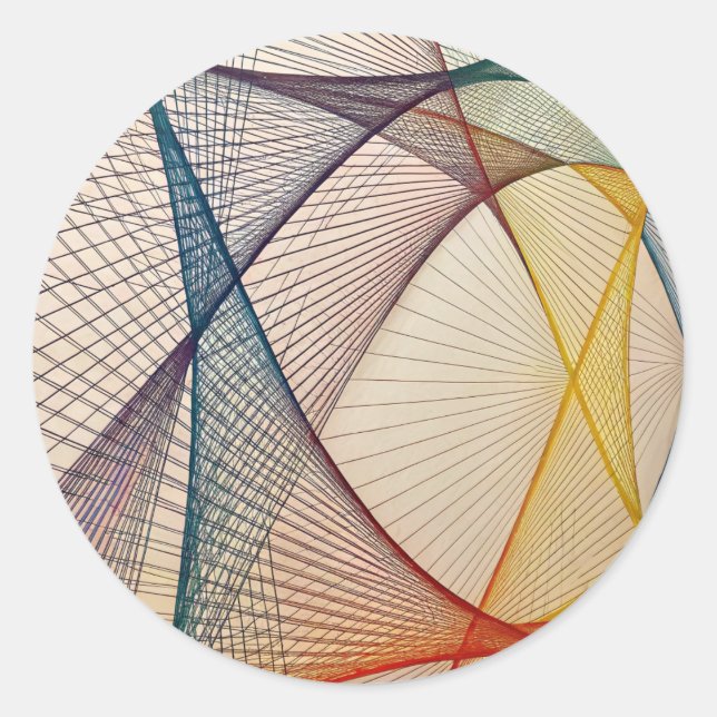 Geometric Abstract Round Sticker (Front)