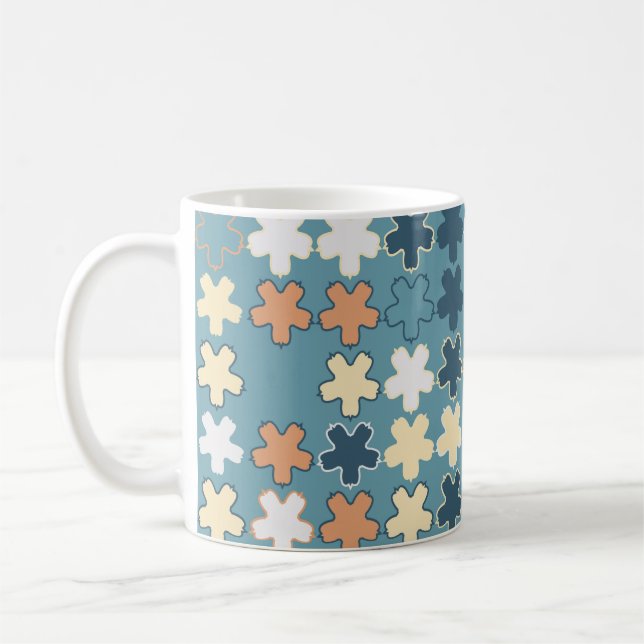 Geometric abstract seamless pattern of coloured sh coffee mug (Left)