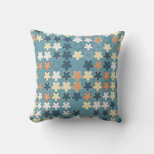 Geometric abstract seamless pattern of coloured sh cushion