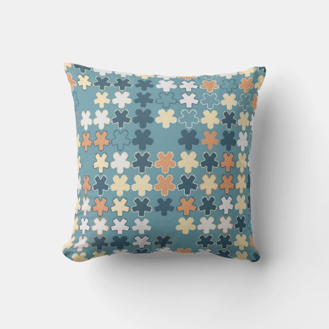 Geometric abstract seamless pattern of coloured sh cushion (Front)