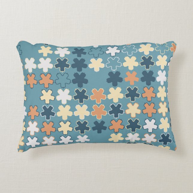 Geometric abstract seamless pattern of coloured sh decorative cushion (Front)