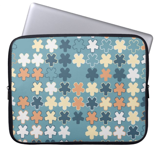 Geometric abstract seamless pattern of coloured sh laptop sleeve (Front)