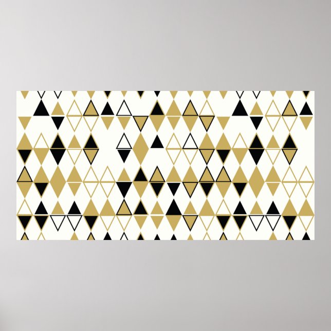 Geometric abstract seamless pattern of coloured sh poster (Front)