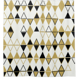 Geometric abstract seamless pattern of coloured sh shower curtain