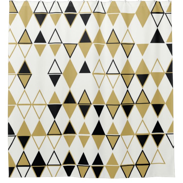 Geometric abstract seamless pattern of coloured sh shower curtain (Front)