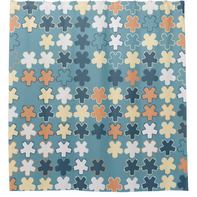 Geometric abstract seamless pattern of coloured sh shower curtain (Front)