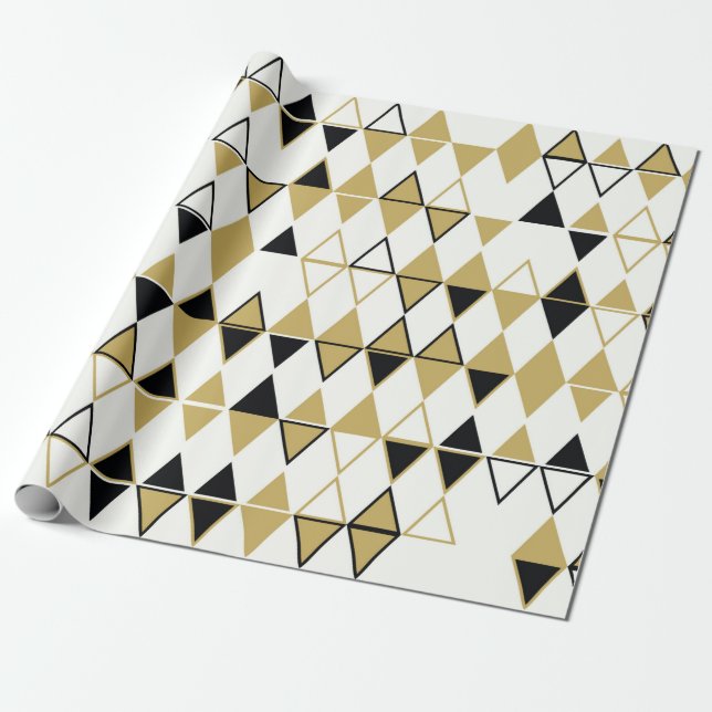 Geometric abstract seamless pattern of coloured sh wrapping paper (Unrolled)