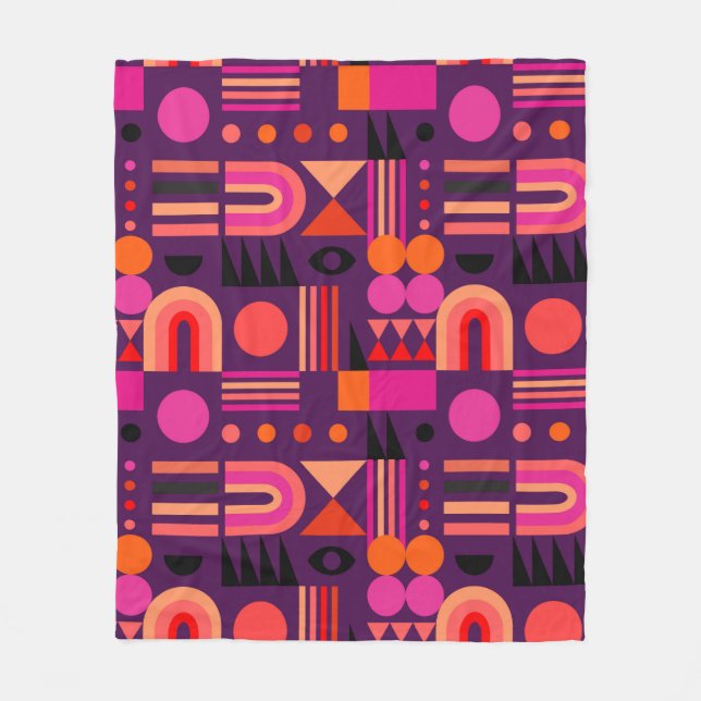 Geometric abstract seamless pattern with shapes of fleece blanket (Front)