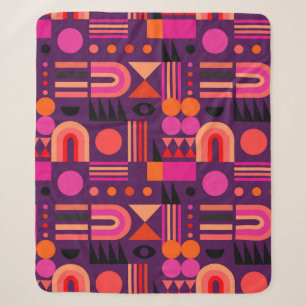 Geometric abstract seamless pattern with shapes of sherpa blanket