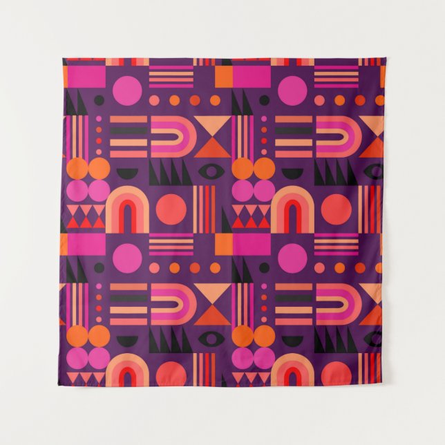 Geometric abstract seamless pattern with shapes of tapestry (Front)
