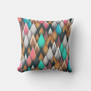 Geometric abstract shapes in colours cushion